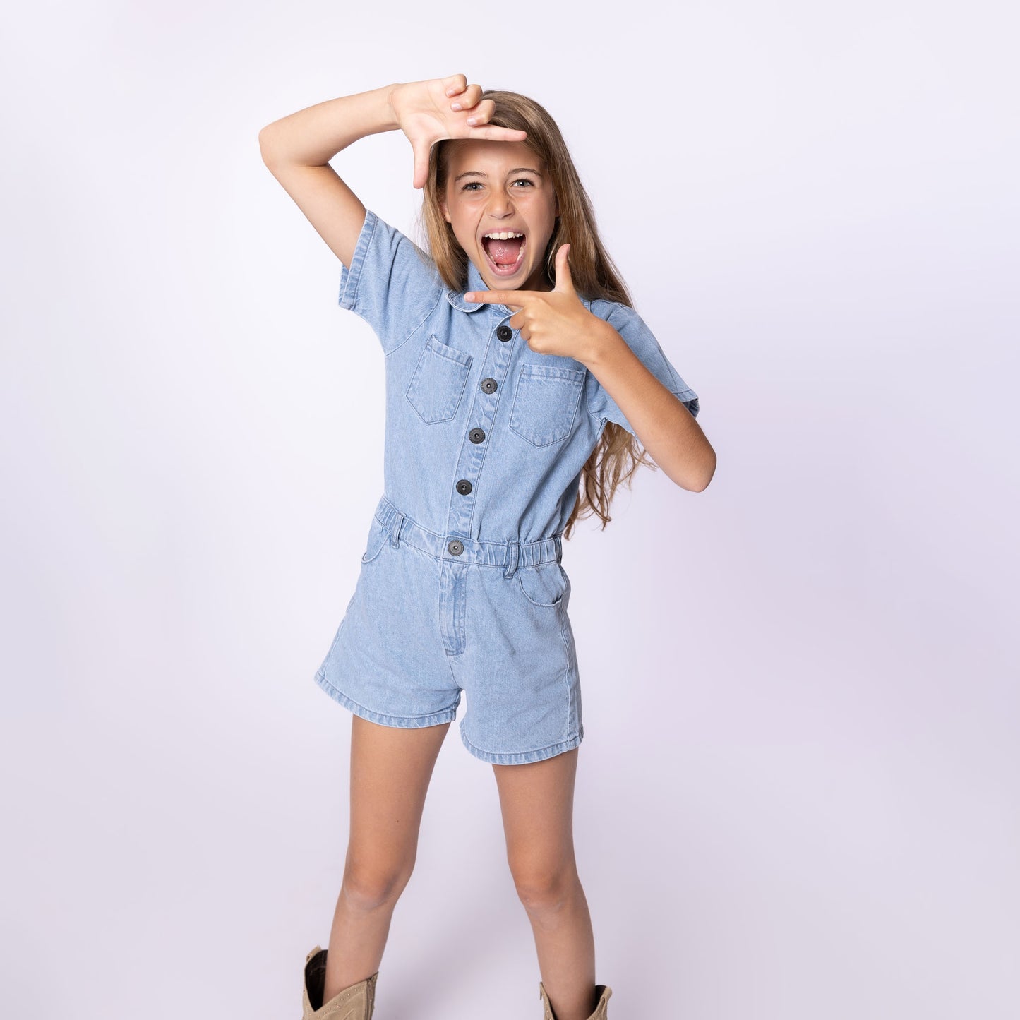 Jeans jumpsuit short (P54015-1)