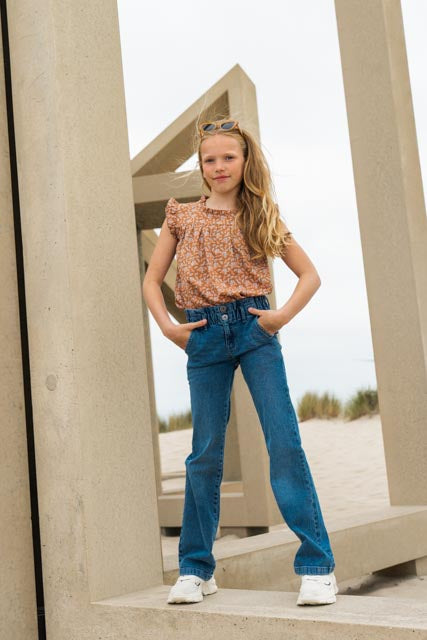 Jeans paperbag wide leg (R50056-1)