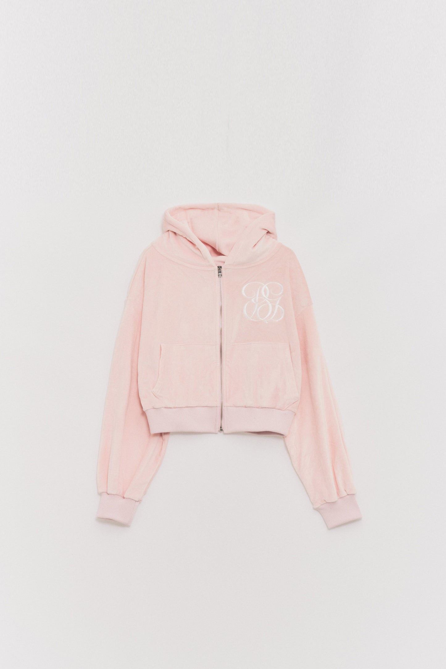 Smooth Velvet Logo Puff-sleeve Hood Jumper