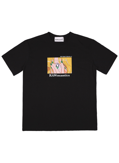 Over size anime half sleeve T