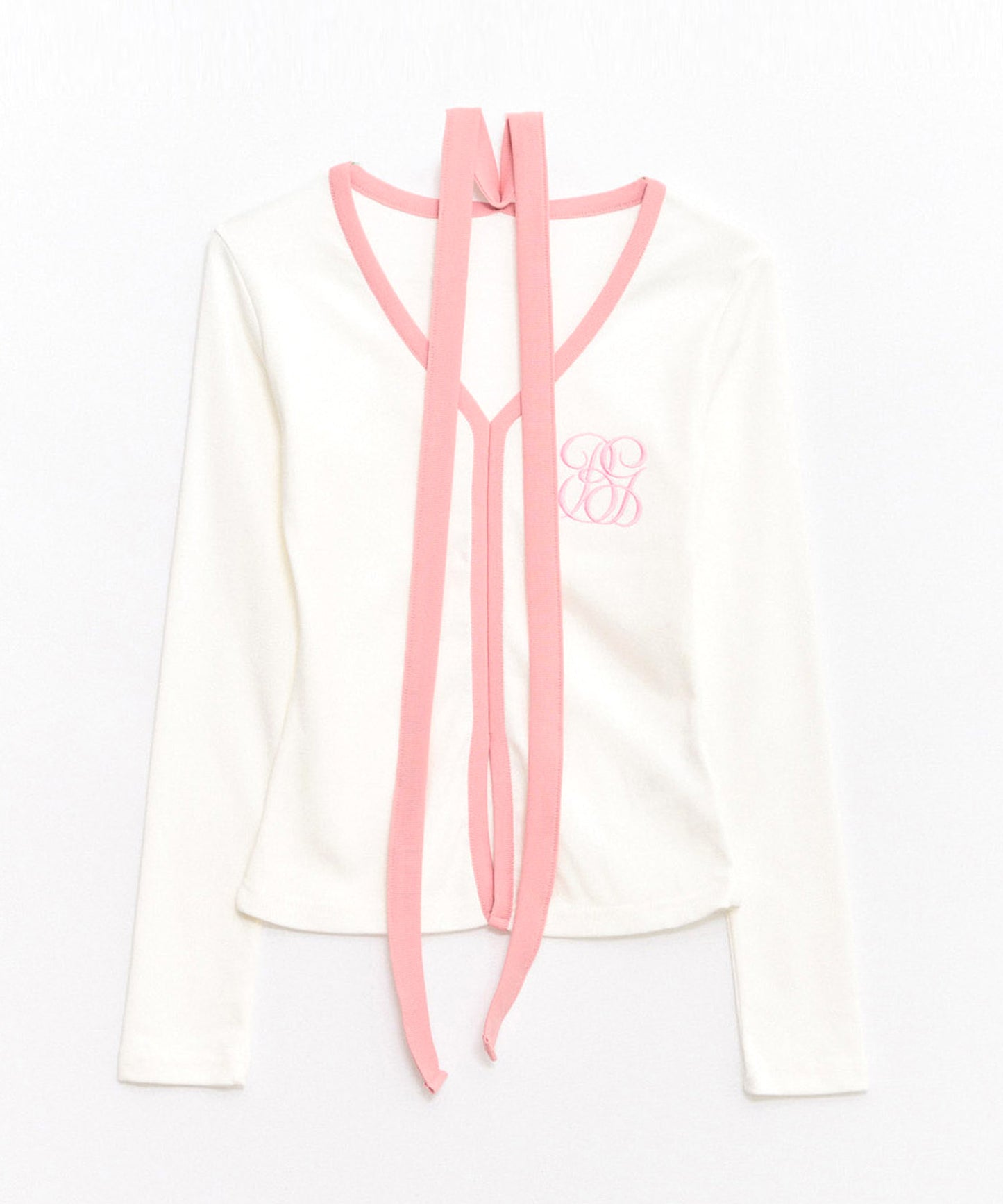 Logo Muffler V-neck Top