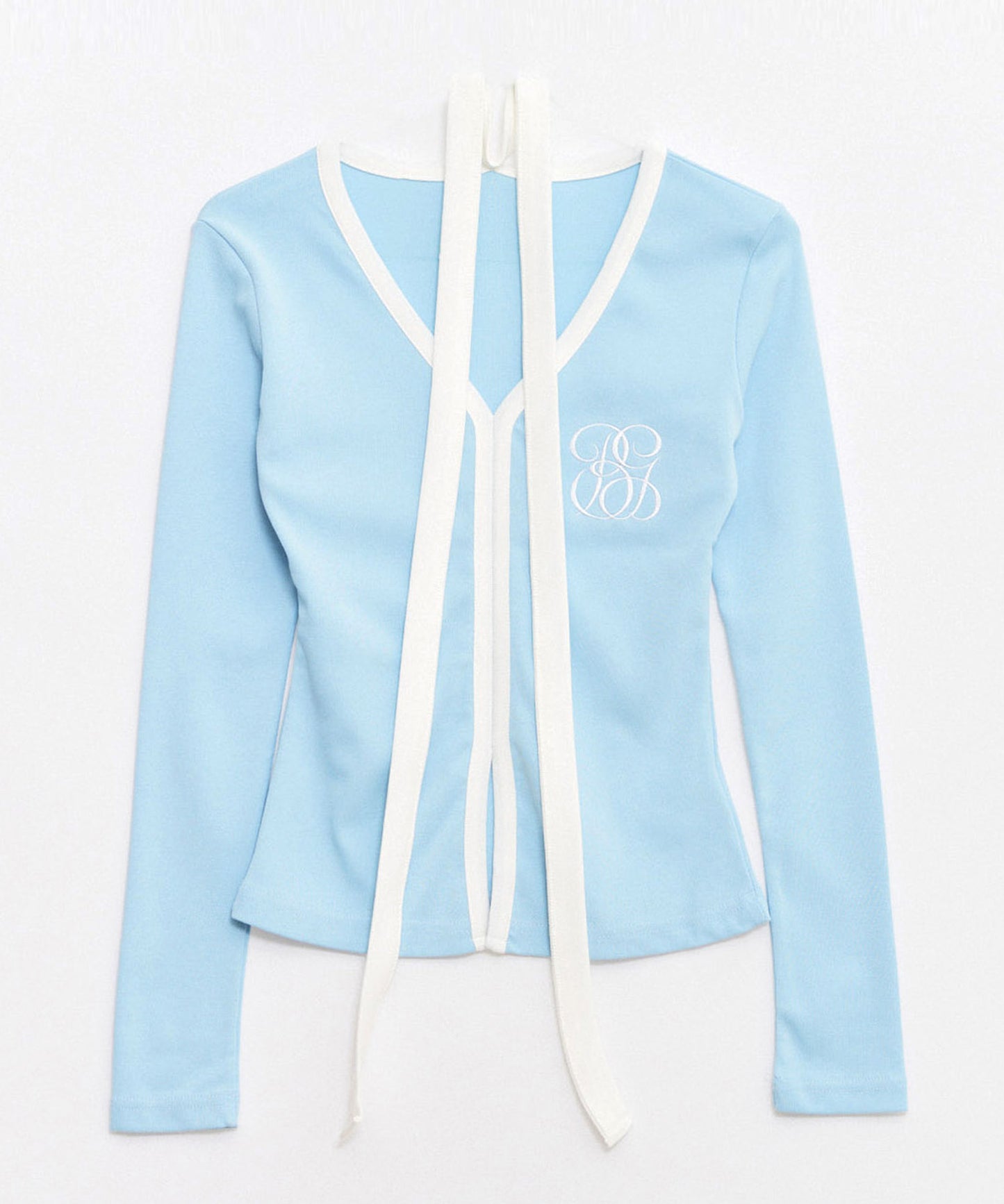 Logo Muffler V-neck Top