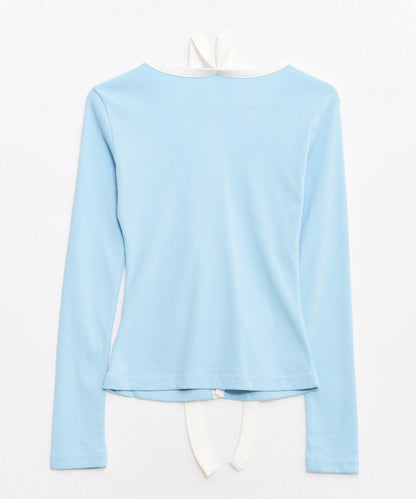 Logo Muffler V-neck Top